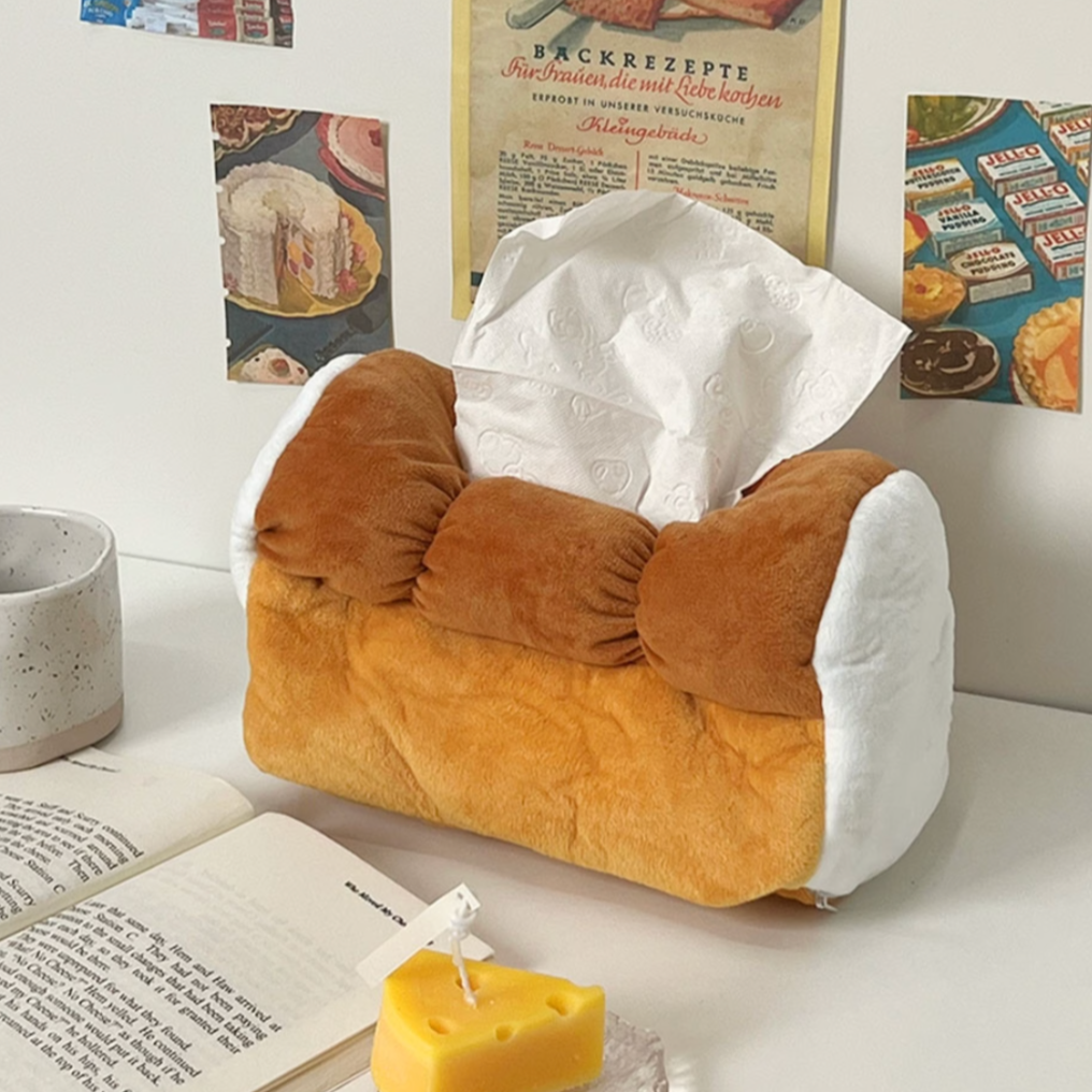 Cute Soft Plush Bread Tissue box Holder