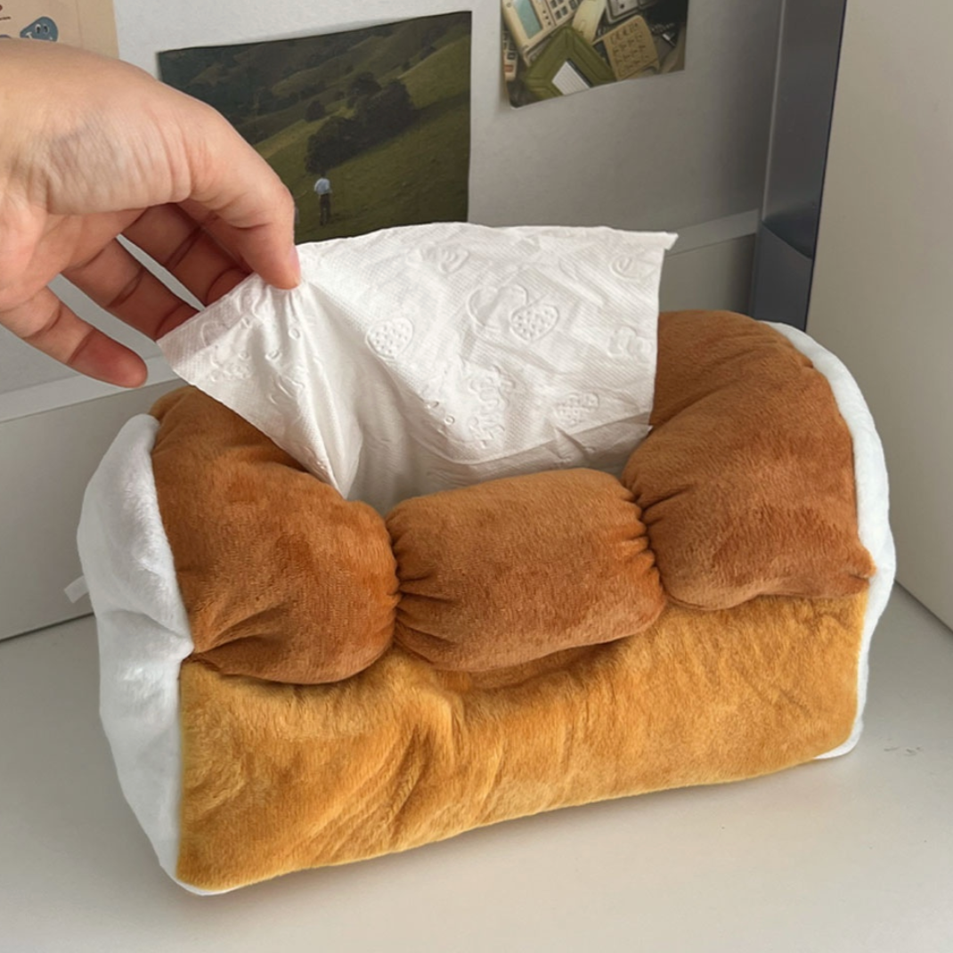 Cute Soft Plush Bread Tissue box Holder