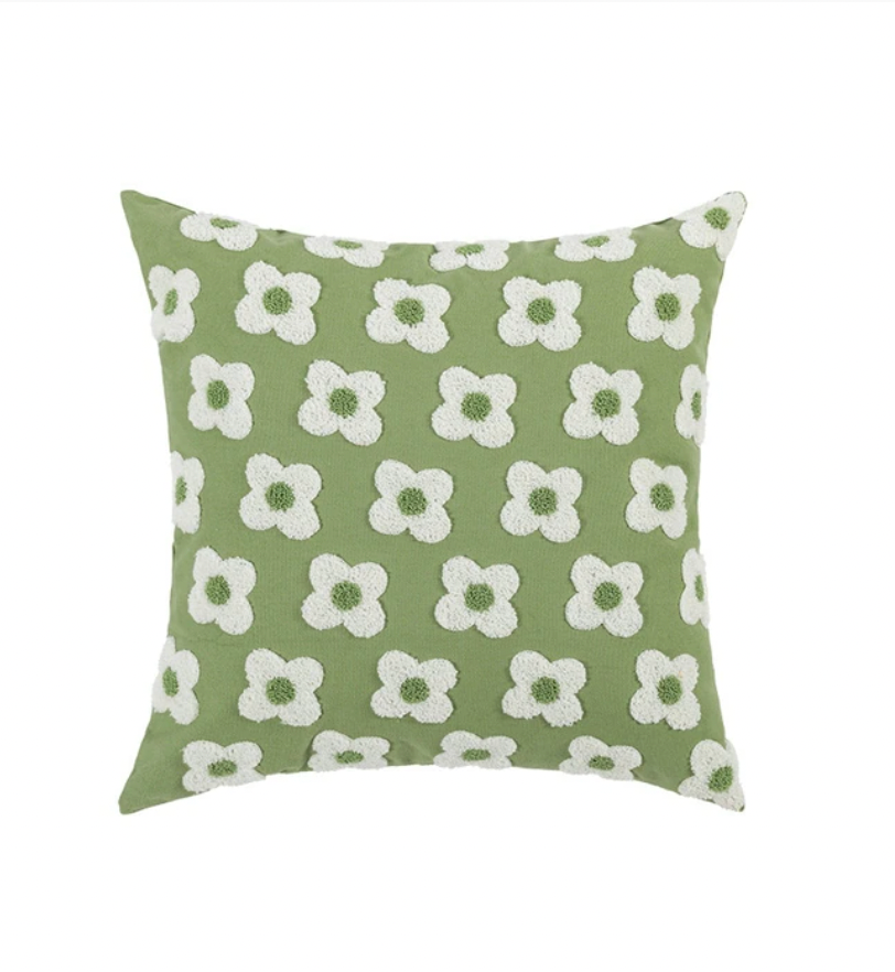 Cute Embroidery Daisy Flower Cushion Cover