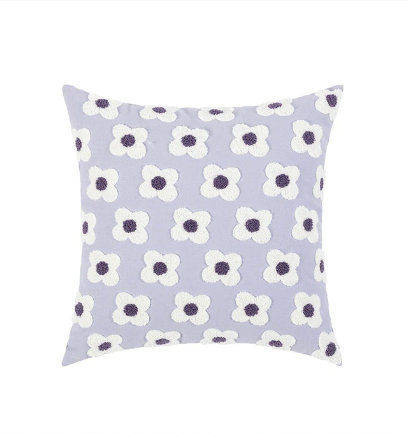 Cute Embroidery Daisy Flower Cushion Cover