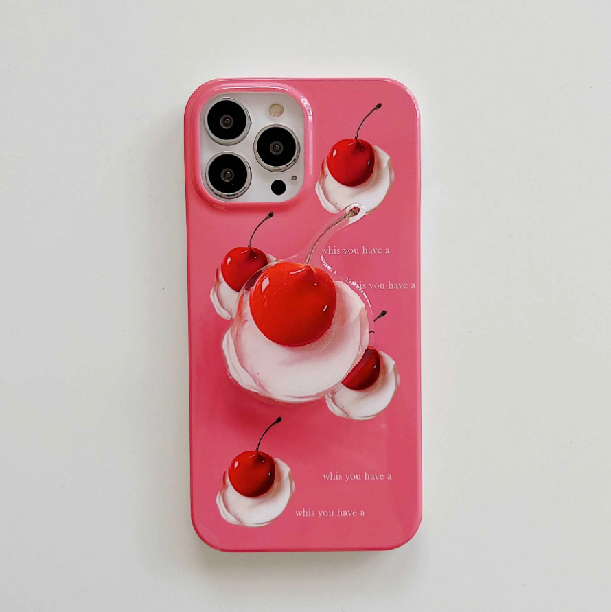 Lovely Barbiecore Pink Cream Cherry iPhone Case