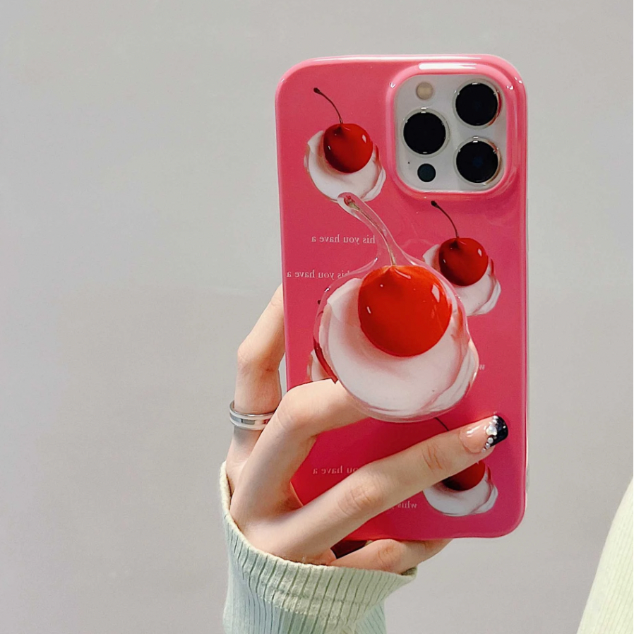 Lovely Barbiecore Pink Cream Cherry iPhone Case