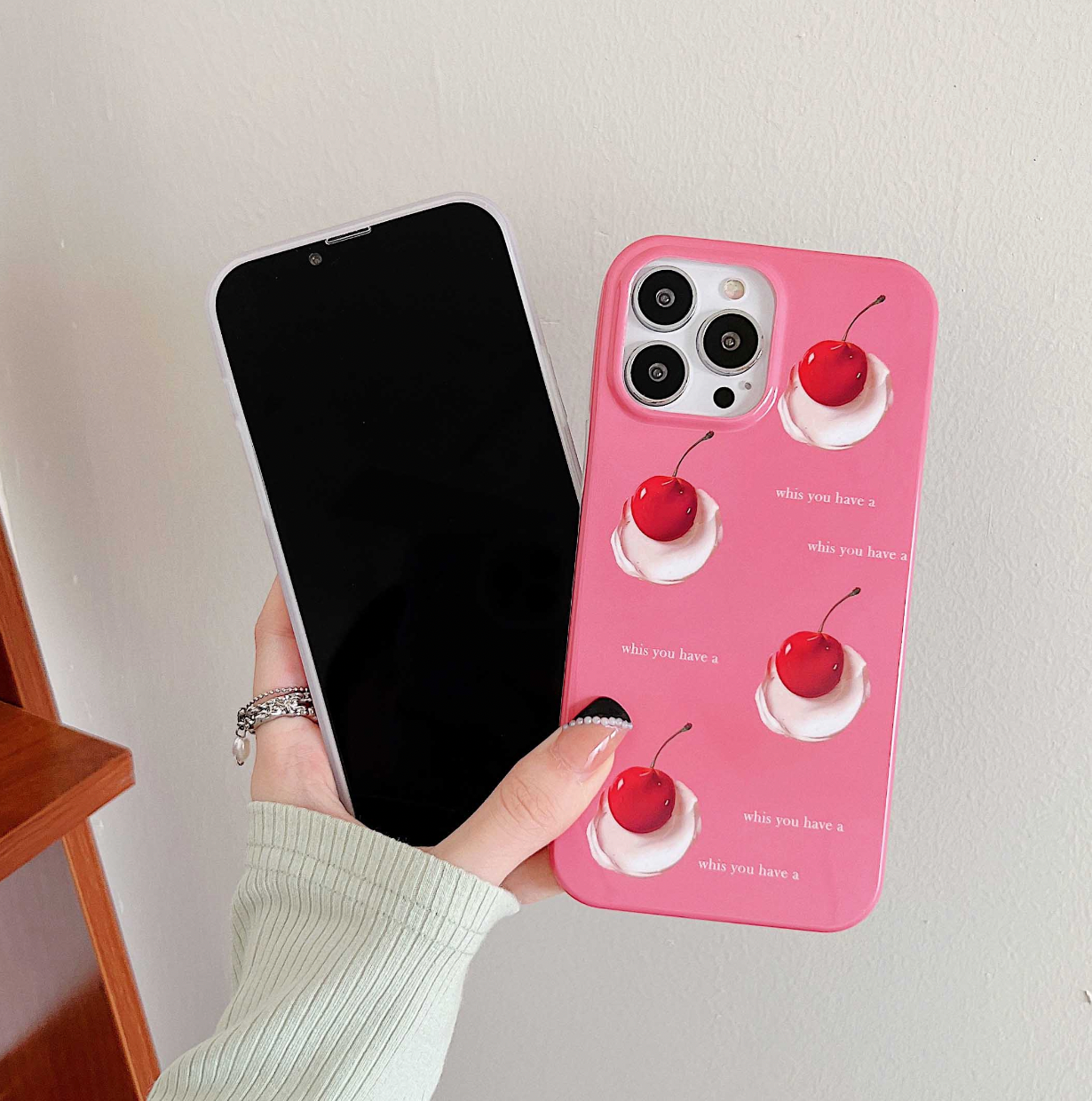 Lovely Barbiecore Pink Cream Cherry iPhone Case