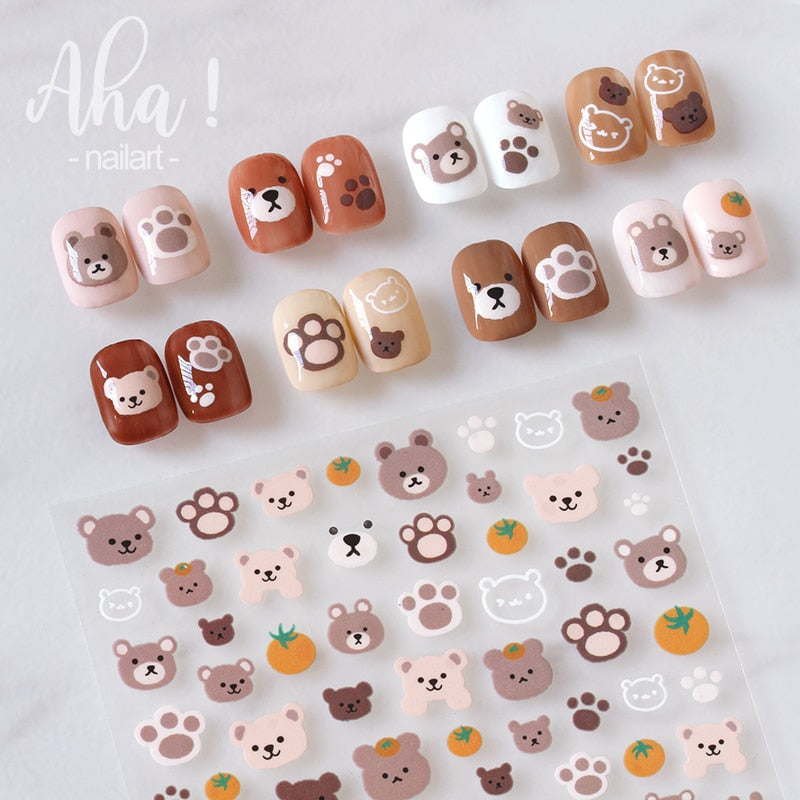 Cute Animals Nail Stickers Nail Art Decorations