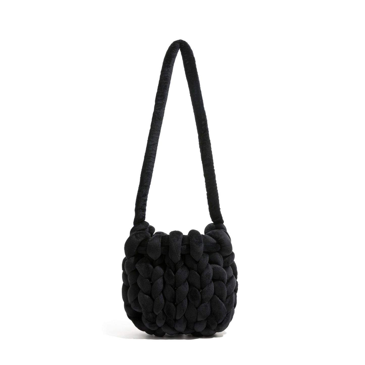 K-style Giant Chunky Plush Yarn Knitted Messenger Bag