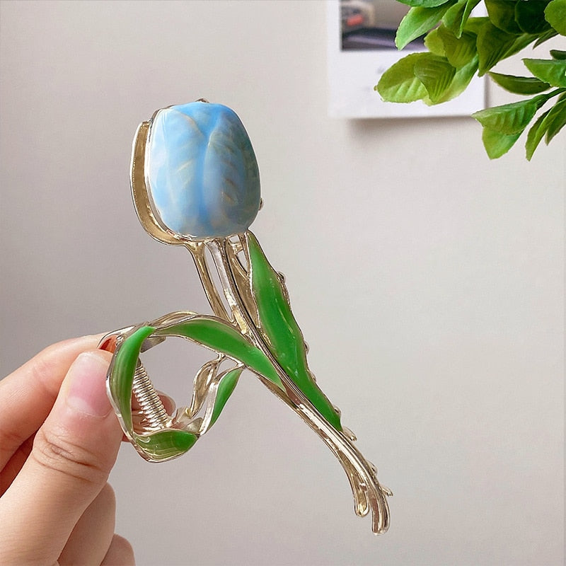 New Tulip Flower Hair Claw Clip