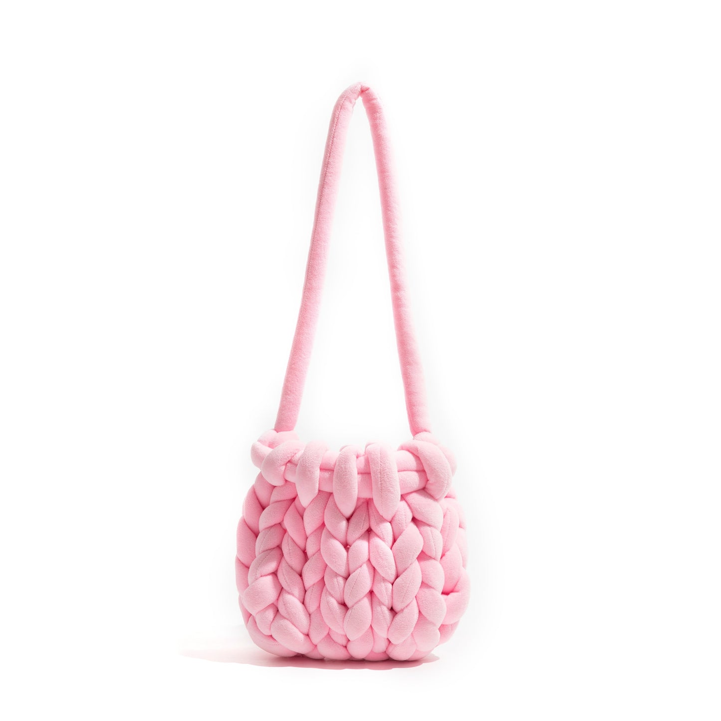 K-style Giant Chunky Plush Yarn Knitted Messenger Bag
