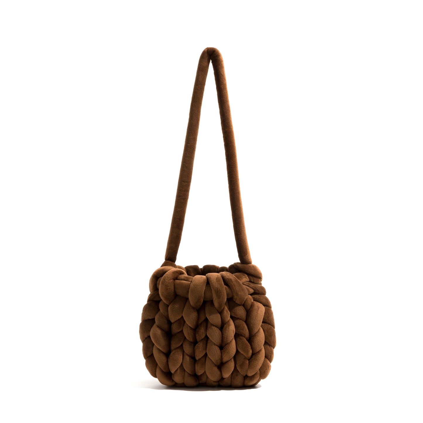 K-style Giant Chunky Plush Yarn Knitted Messenger Bag