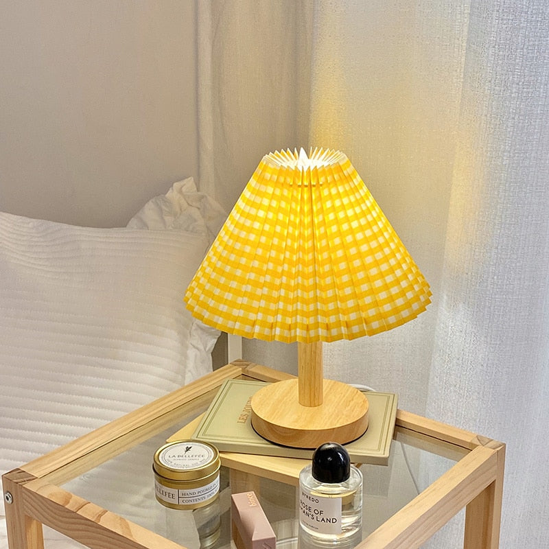 Simplicity Pleated Skirt Lampshade LED Table Lamp