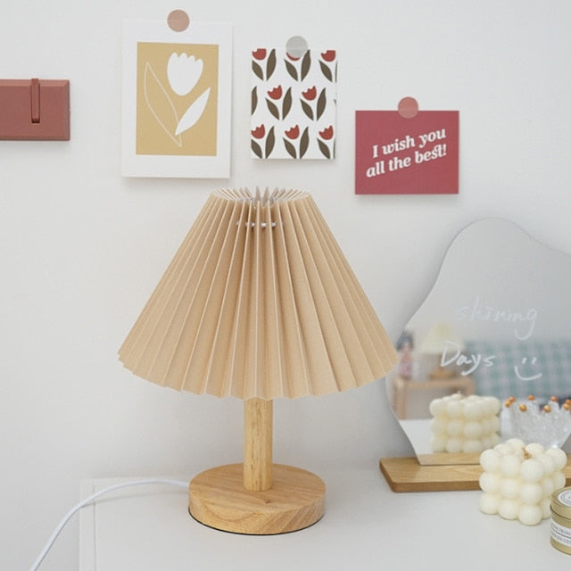 Simplicity Pleated Skirt Lampshade LED Table Lamp