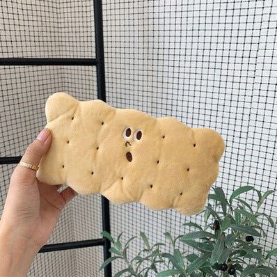 Cute Cookie Shaped Soft Plush Pencil Case