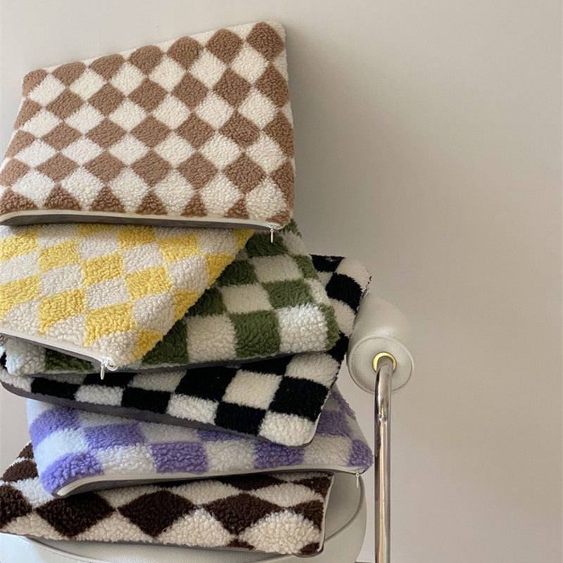 Retro Checkerboard Chair Pillow Cushion