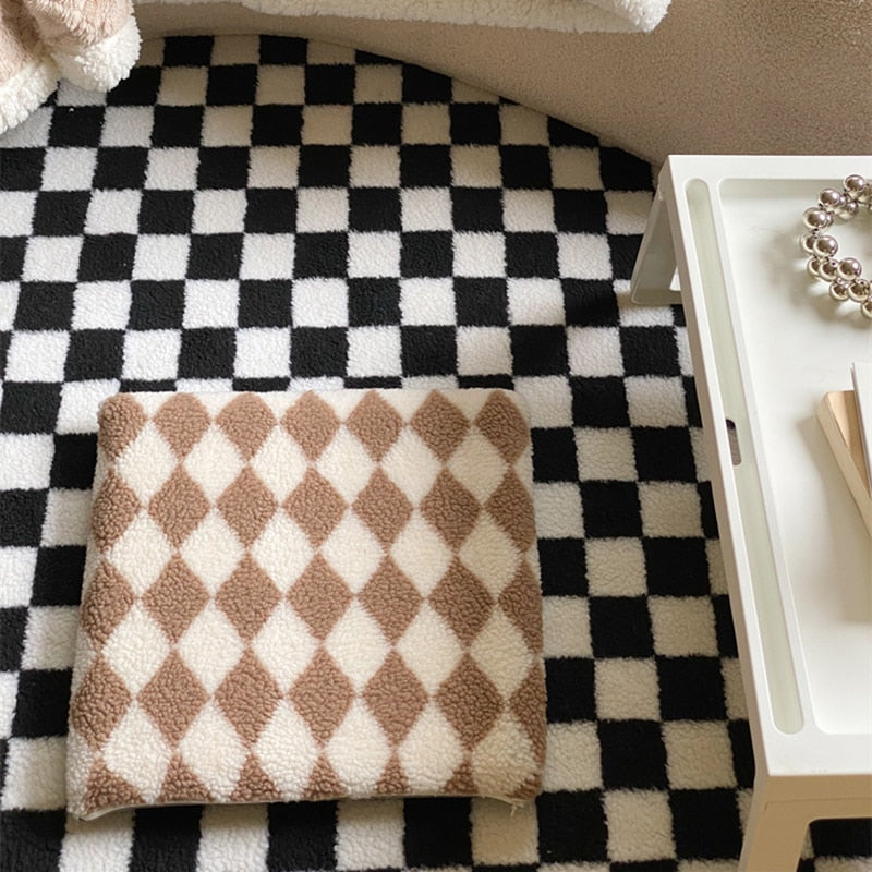 Retro Checkerboard Chair Pillow Cushion