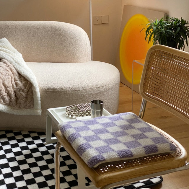 Retro Checkerboard Chair Pillow Cushion
