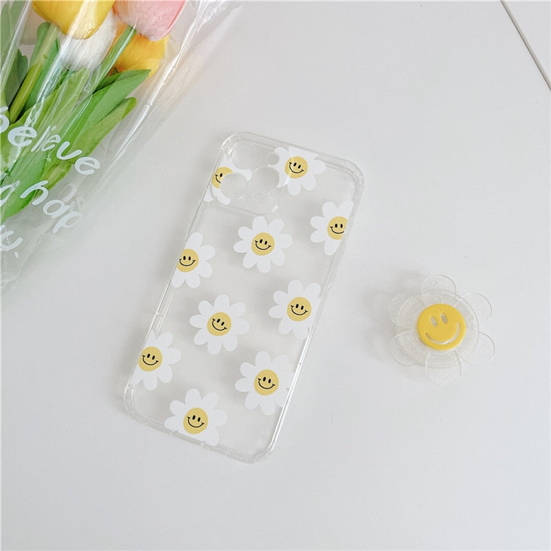 Happy Daisy iPhone Clear Phone Case with Grip