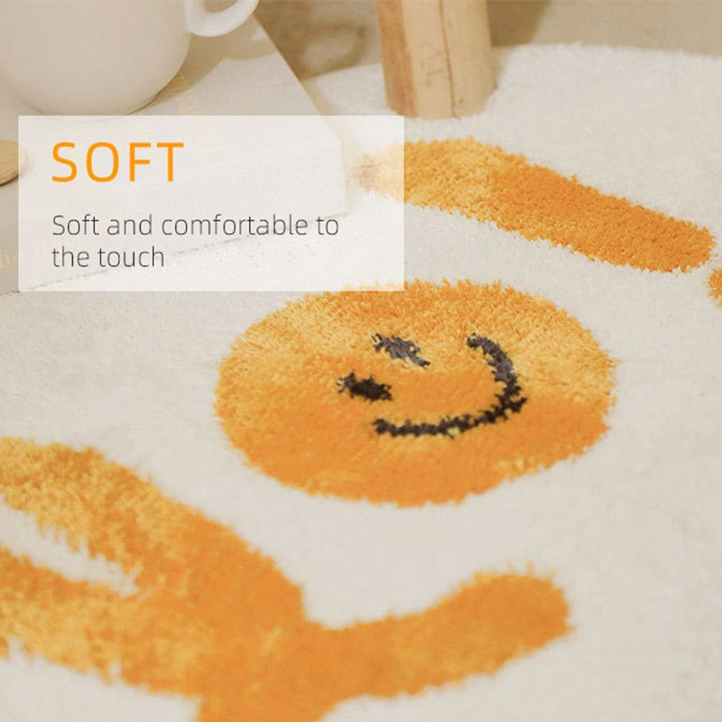 Hello Smiley Soft Long Carpet Rug