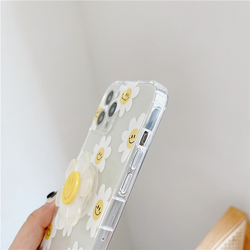 Happy Daisy iPhone Clear Phone Case with Grip