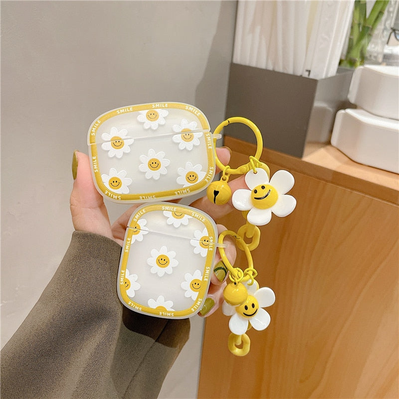 Cute Daisy Flower Case for Airpods 1&2 with Keychain, MAYCARI Floral Design  Cute Protective Soft TPU…See more Cute Daisy Flower Case for Airpods 1&2