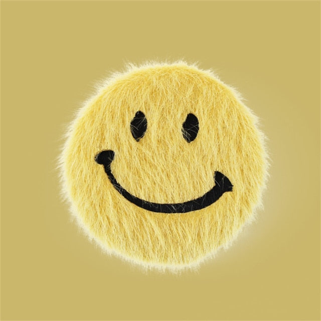 Fluffy Smiley Face Phone Grip