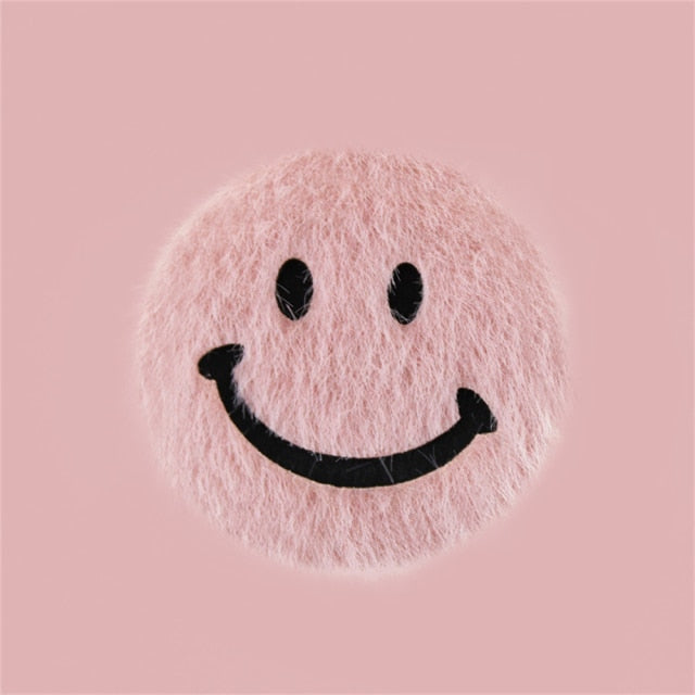 Fluffy Smiley Face Phone Grip