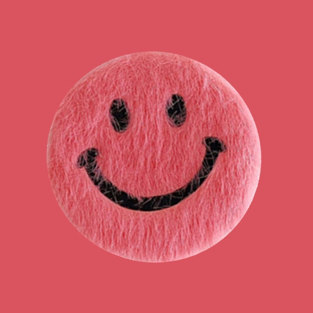 Fluffy Smiley Face Phone Grip
