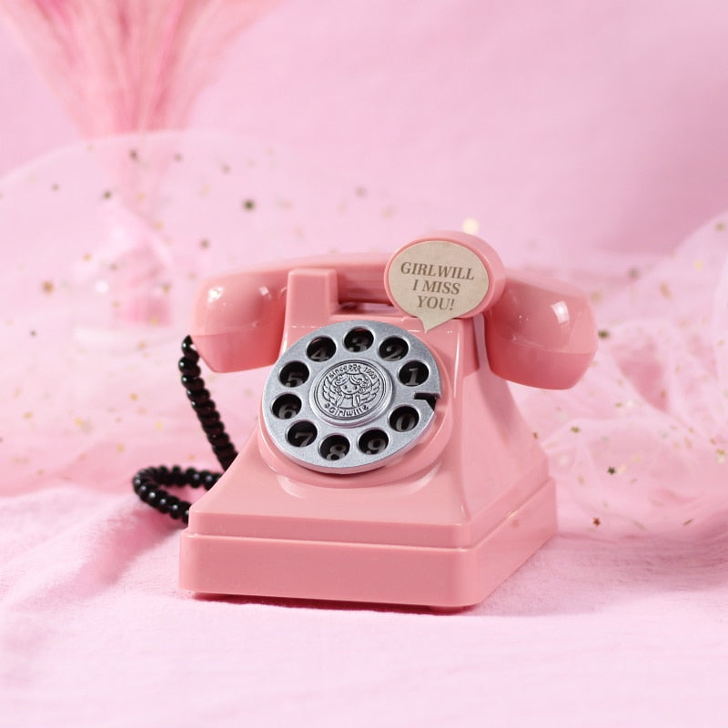 Retro Pink Telephone Piggy Coin Bank
