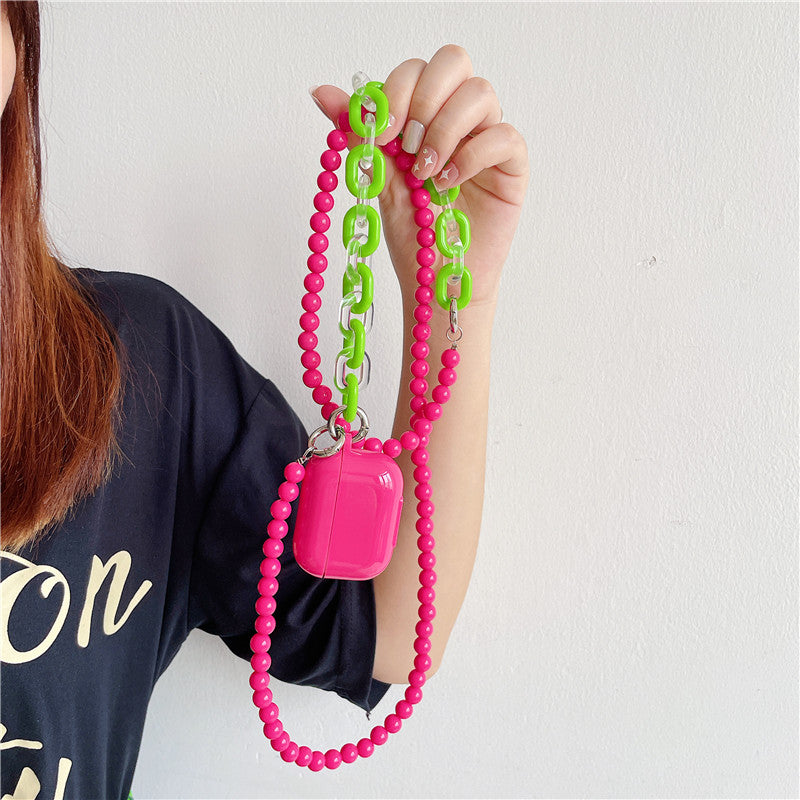 Lovely Magenta Crossbody Chain AirPods Case