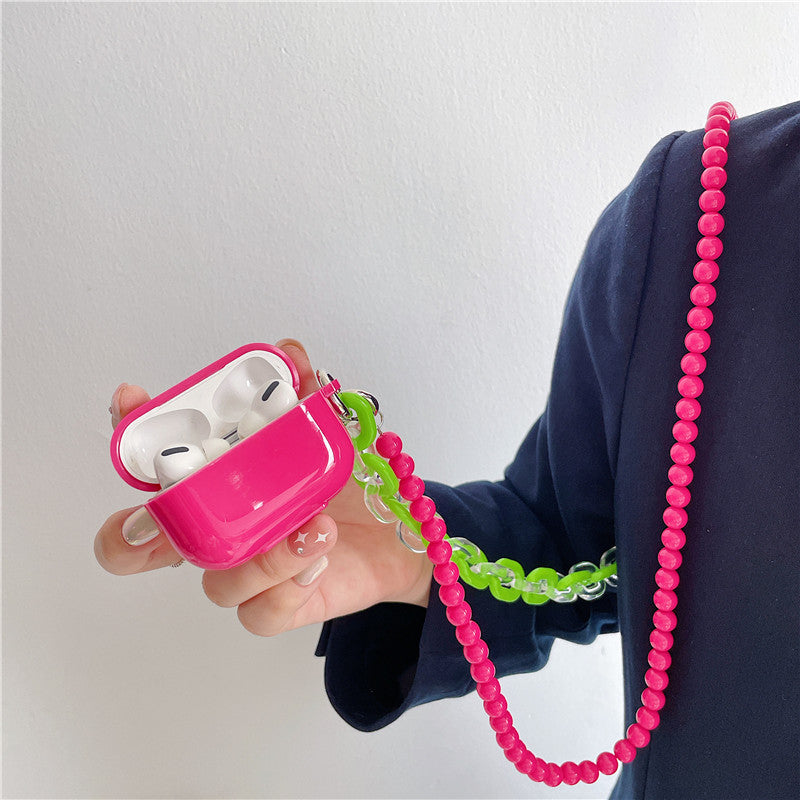 Lovely Magenta Crossbody Chain AirPods Case