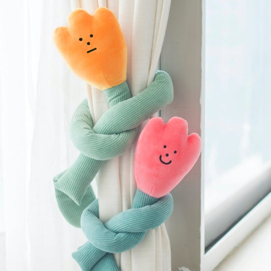 Cute Plush Flower Curtain Tieback