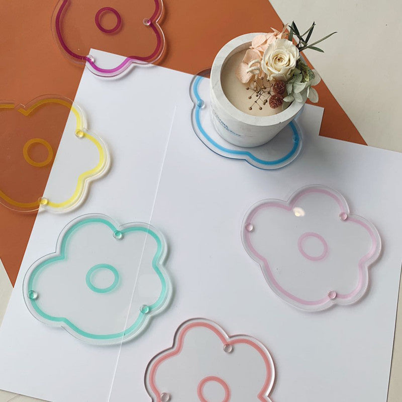 Acrylic Transparent Flower Coaster