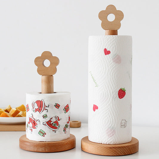 Wood Daisy Flower Paper Towel Holder