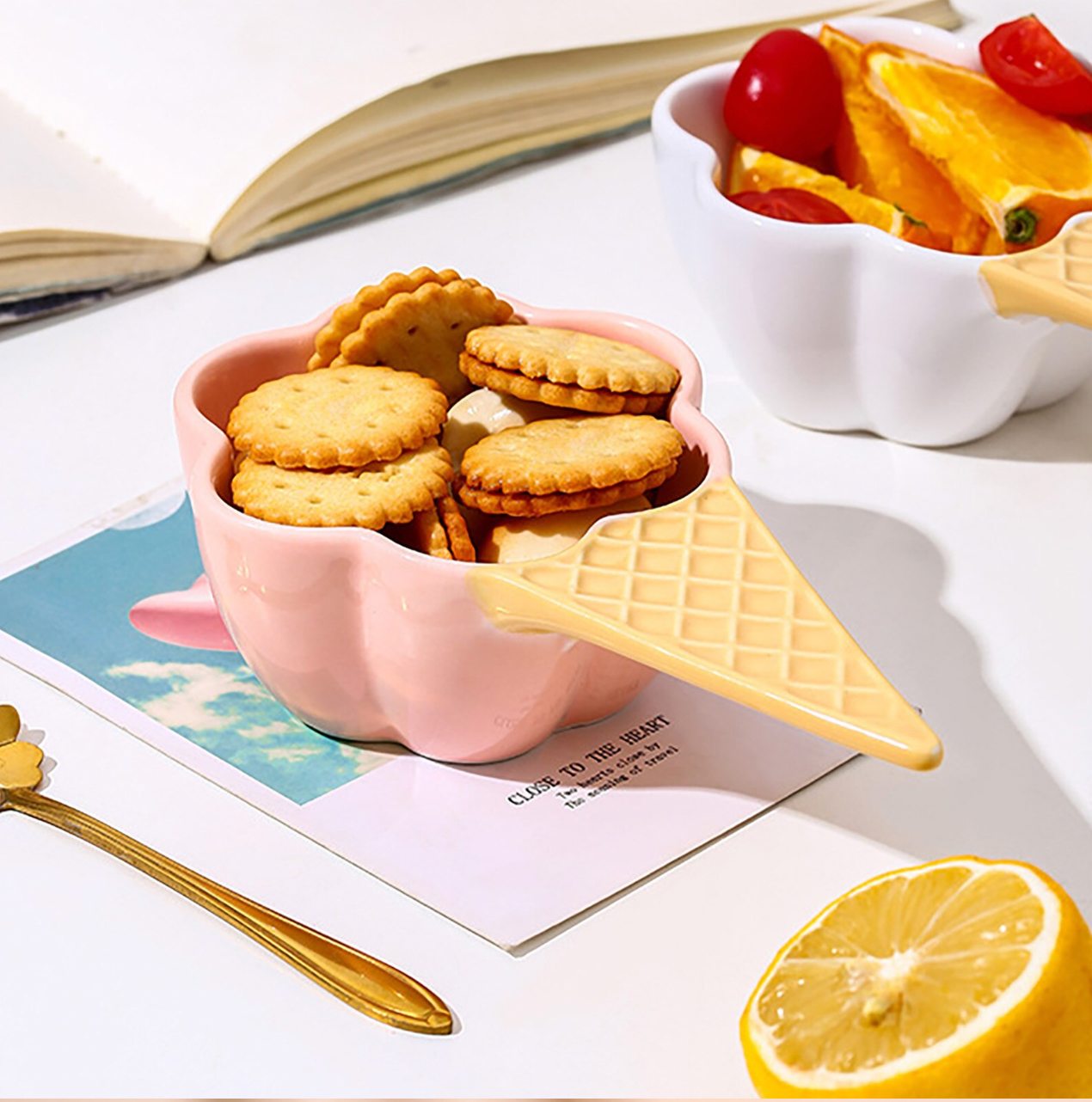 Cute Ice cream Shaped Ceramic Bowl