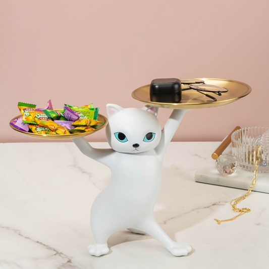 Adorable Dancing Cat figure with Tray