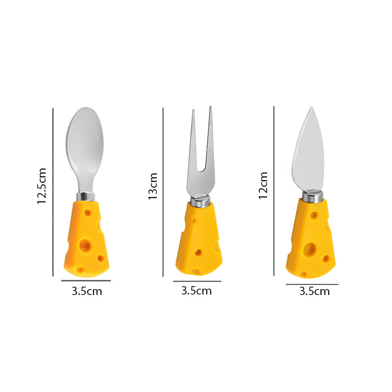 3pcs/set Cheese Fruit Knife & Fork Set, Creative Cute Cutlery