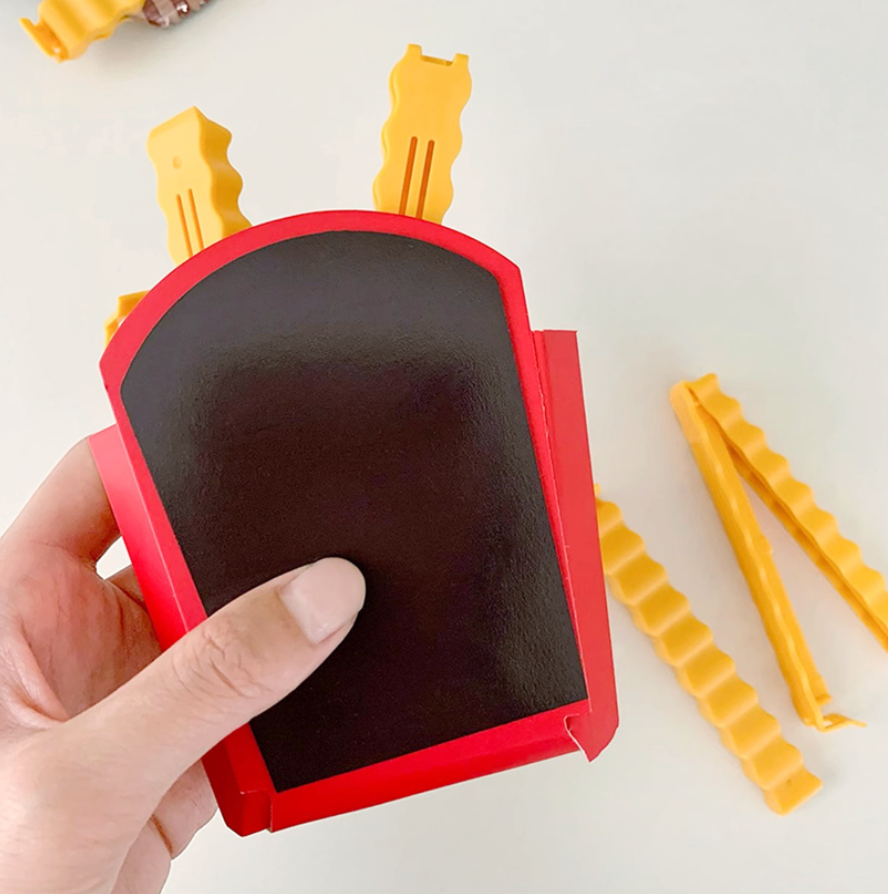 Buy Fries Clips: 12 Cute French-Fries-Shaped Bag Clips to Seal Opened Food  Packages | Fun Bag Clips for Food in a Magnetic Box to Always Be at Hand |  Cute Kitchen Accessories