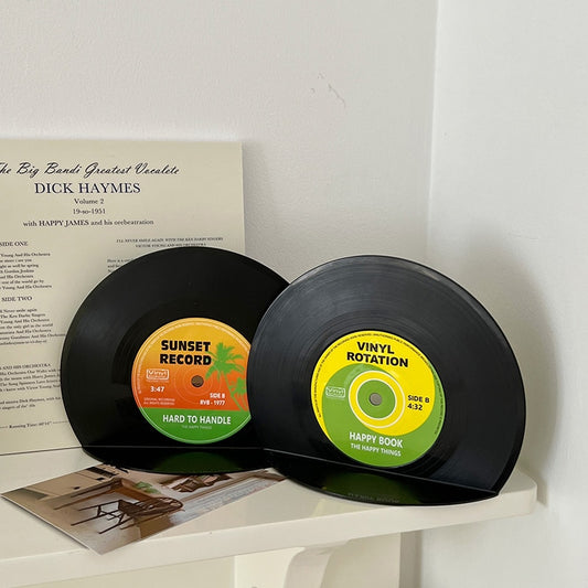 Retro Vinyl Record Bookends