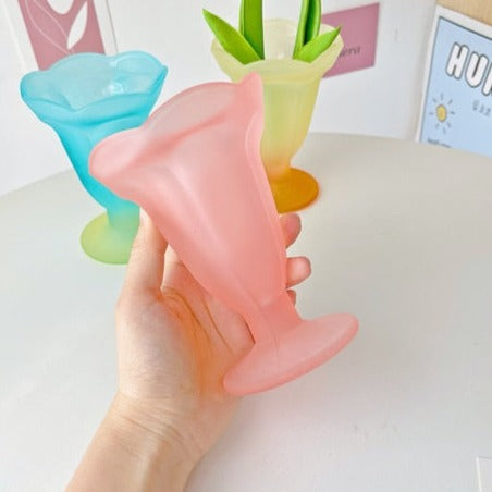 Retro Pastel Floral Cold Goblet Cup