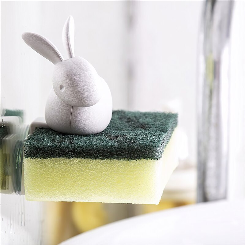 White Bunny Sponge Holder