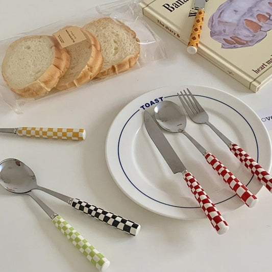 Checkered Lattice Cutlery 3pc set