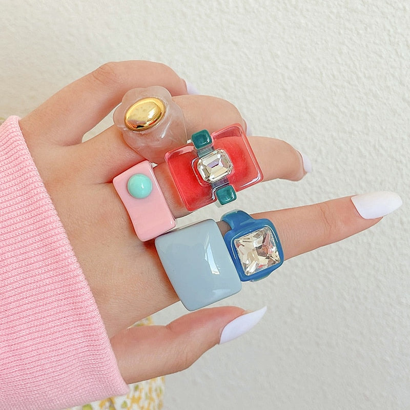 Lovely Groovy style Rings Set