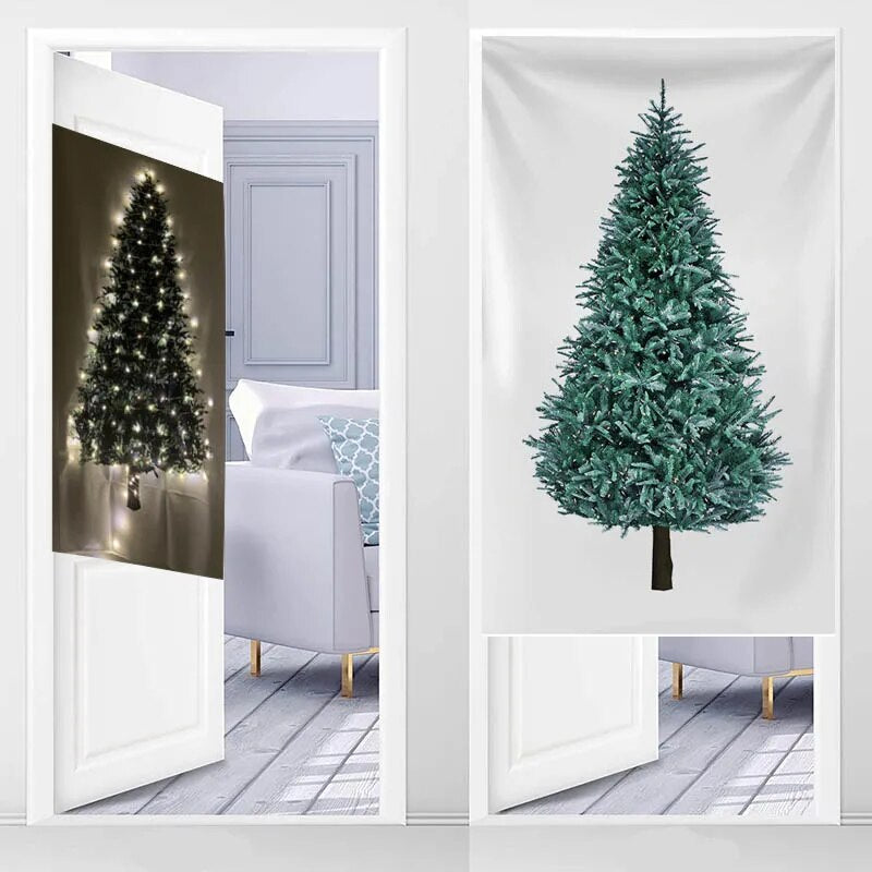 Happy Christmas Tree Wall Tapestry