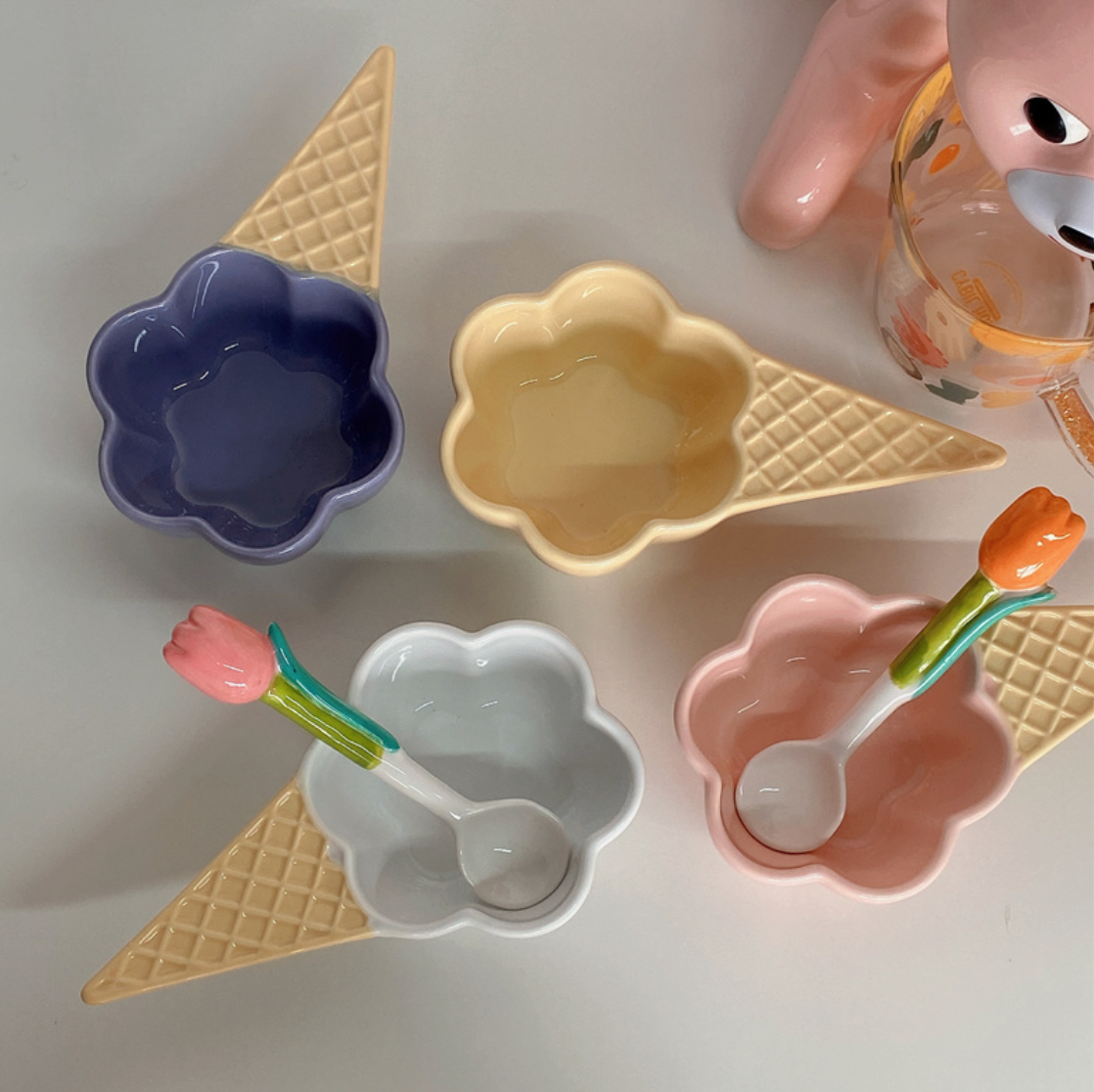 Cute Ice cream Shaped Ceramic Bowl