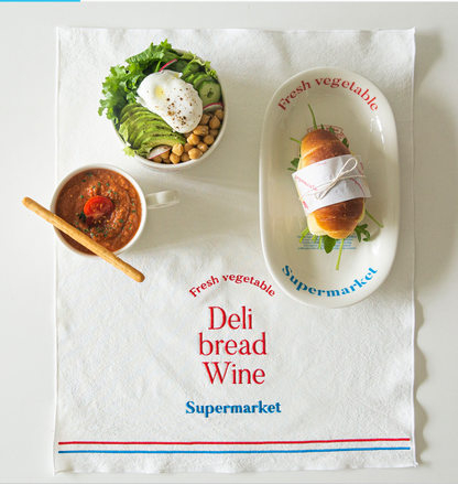 Retro Supermarket Letter Cloth Napkin