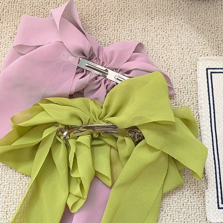 Lovely Chiffon Bow Barrette Hair Clip