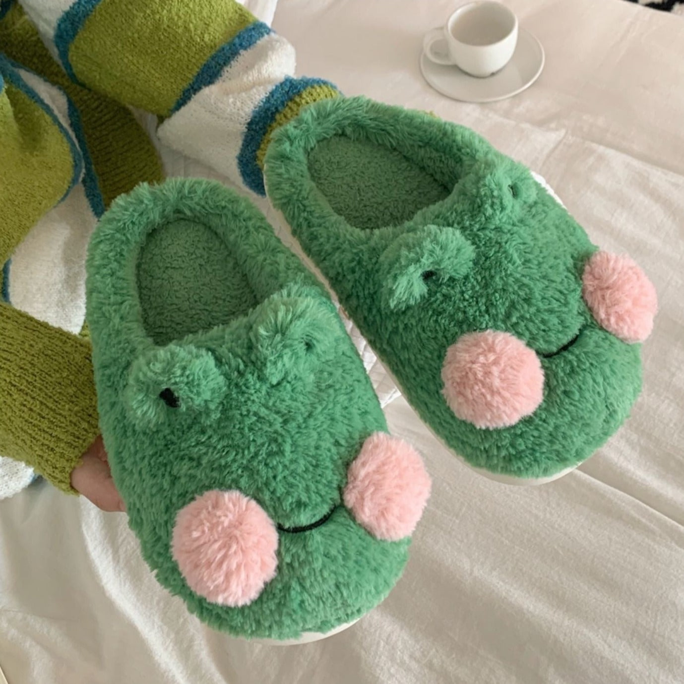 Lovely Frog Warm Home Slippers