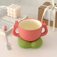 Kawaii Victory Peach Mug With Saucer