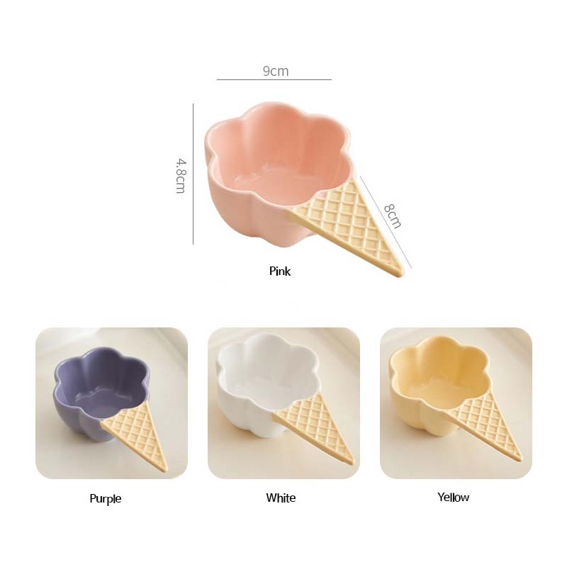 Cute Ice cream Shaped Ceramic Bowl