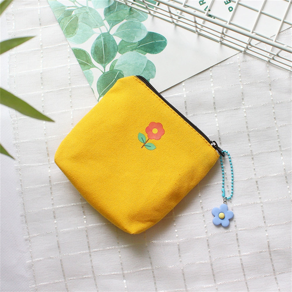 Cute Flower mini Canvas Storage Bag