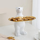 Cute Bear Sculpture Storage Decor Tray