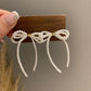 Lovely Long Beaded Bow Dangle Earrings